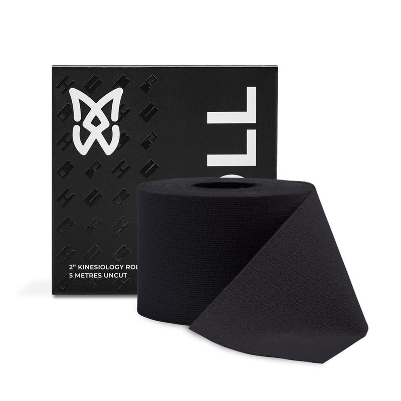 Spidertech Kinesiology Atheletic Tape 2 Inch Rolls 5 Metres Uncut Black