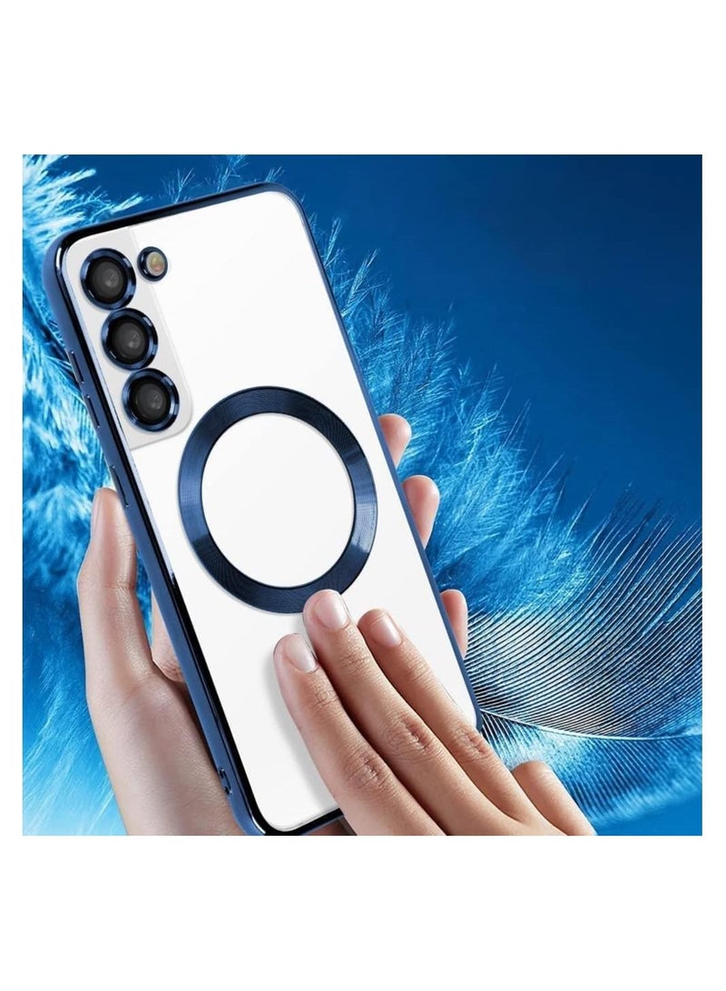Magnetic Clear Case for Samsung Galaxy S23 with Camera Lens Protector Magsafe Compatible Electroplated Soft TPU Shockproof Anti-Scratch Phone Case - Image 1