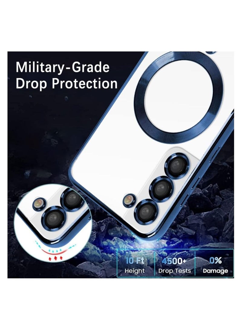 Magnetic Clear Case for Samsung Galaxy S23 with Camera Lens Protector Magsafe Compatible Electroplated Soft TPU Shockproof Anti-Scratch Phone Case - Image 4