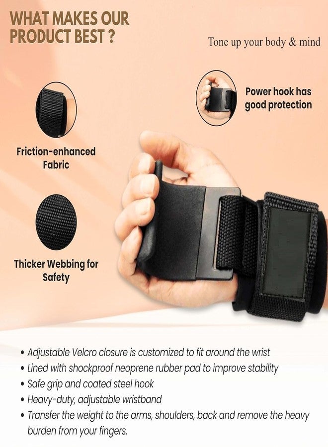 Shopeleven Hand Grip Wrist Straps with Hooks for Enhanced Deadlift Stability - Image 4
