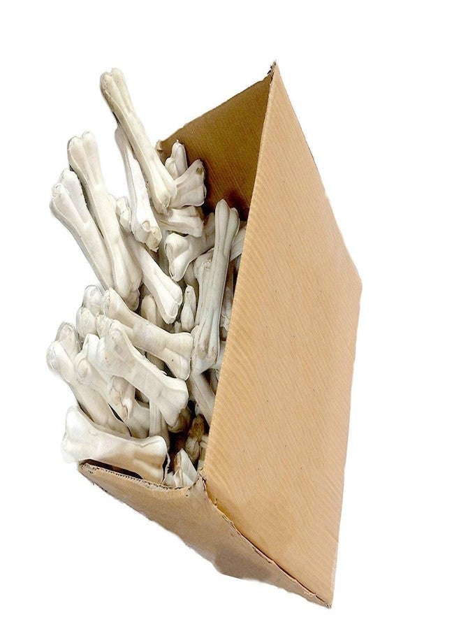 Petlicious & More Rawhide 6 Inch Bones for Dogs Super Saver Pack Pressed Dog Bones Calcium Bone Chew Bones for Dogs (Pack of 5 Kg) - Image 1