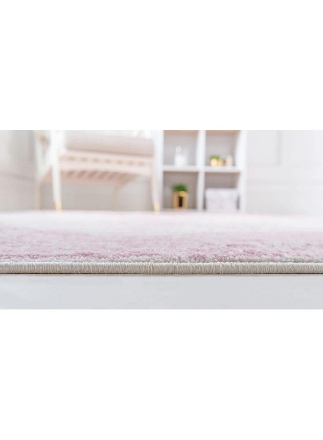 Unique Loom سجادة منطقة مجموعة بروملي منتصف الليل (2' × 6' 9" عداء وردي عاجي) - Image 4