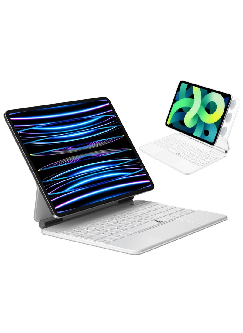 Rock Pow Arabic Magic Keyboard for iPad Air 13 inch (M3/M2, 2025/2024),iPad Pro 12.9 inch (6th2022/5th2021/4th2020/3th2018) with Magnetic Back Cover, Smart Trackpad Backlit Keyboard Case for iPad Air 13inch 2025/2024 and Pro 12.9inch (2022-2018)  - Image 1