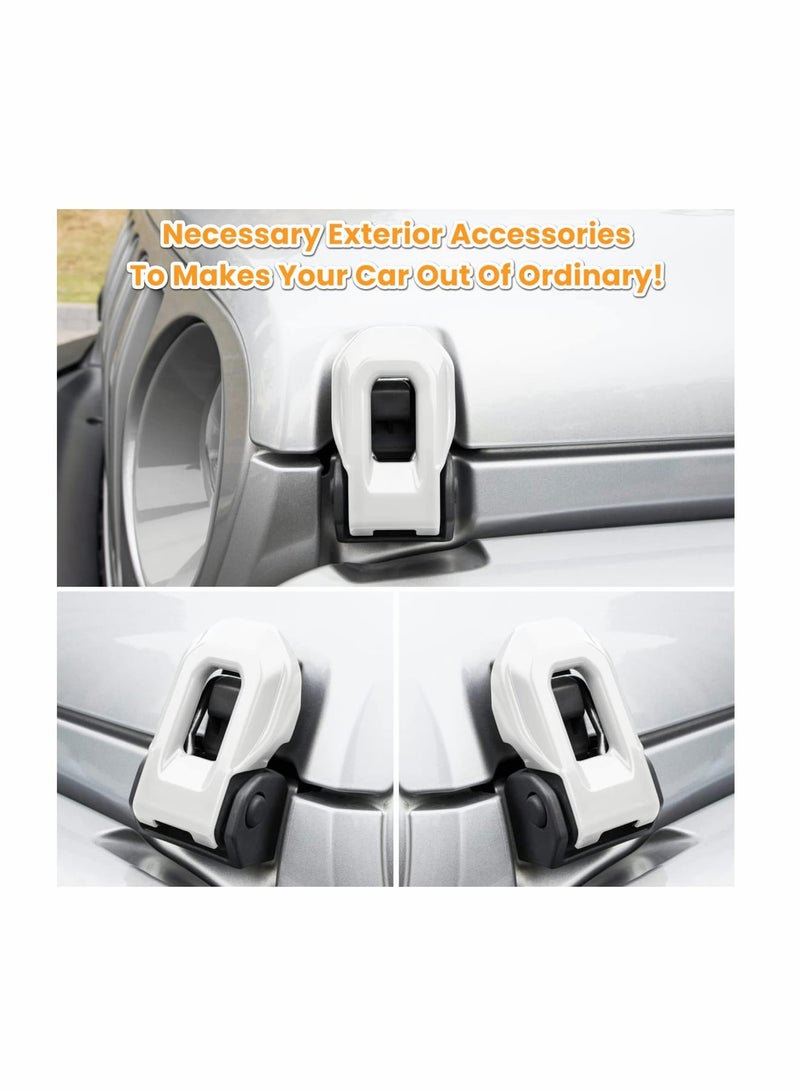 Zikra Suntown Hood Latch Lock Catch Brackets Cover for 2018-2022 Jeep Wrangler JL JLU Unlimited Sports Freedom Sahara Rubicon Gladiator JT 2-Door & 4-Door Exterior Accessories Decoration (White 2PCS) - Image 3