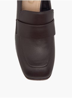 Paprika Women's Solid Slip-On Loafers With Block Heels  - Image 5