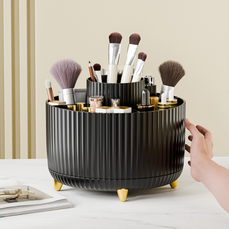 fanado 360Â° Rotate Makeup Brush Holder Organizer, Makeup Organizers Countertop, Makeup organization and Skincare Storage with Gift Box Packing for Vanity, Desktop, Bathroom (Black) - Image 5