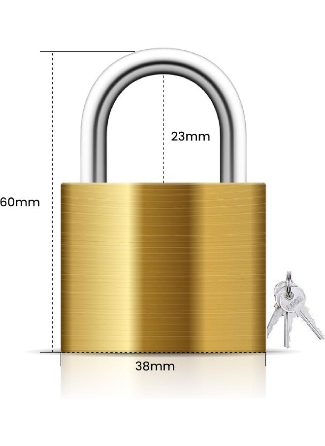 Biella Shackle Padlock With Keys - Outdoor Security Padlock For Shed, Luggage Lock, Backpack, Gym Locker Lock, Suitcase Lockgarage. (38Mm)  - Image 3