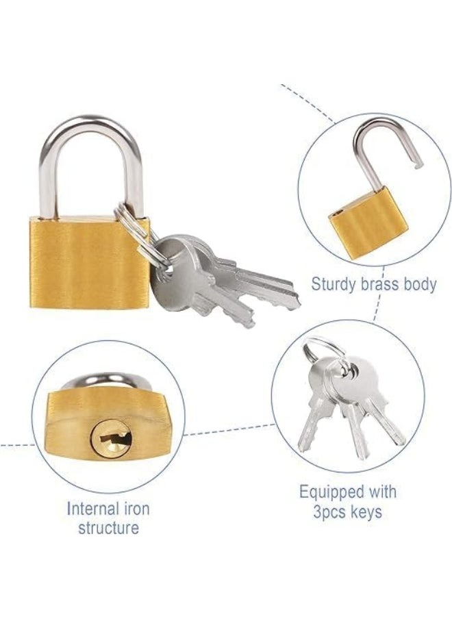 Biella Shackle Padlock With Keys - Outdoor Security Padlock For Shed, Luggage Lock, Backpack, Gym Locker Lock, Suitcase Lockgarage. (38Mm)  - Image 4
