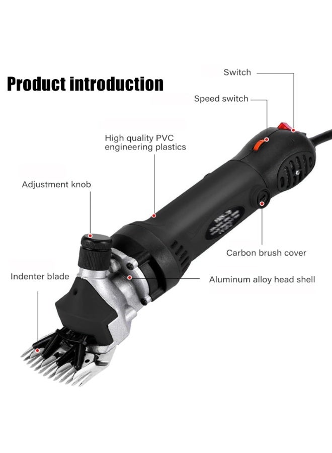 شو وو ماكينة قص شعر الأغنام الكهربائية بقوة 900 واط، مقصات احترافية للأغنام، 6 سرعات قابلة للتعديل، ماكينة قص شعر الماشية مع 5 ملحقات، ماكينة قص شعر الحيوانات السلكية لحلاقة صوف الفراء في الأغنام والماعز - Image 4