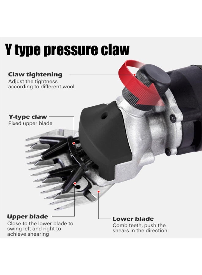 شو وو ماكينة قص شعر الأغنام الكهربائية بقوة 900 واط، مقصات احترافية للأغنام، 6 سرعات قابلة للتعديل، ماكينة قص شعر الماشية مع 5 ملحقات، ماكينة قص شعر الحيوانات السلكية لحلاقة صوف الفراء في الأغنام والماعز - Image 3