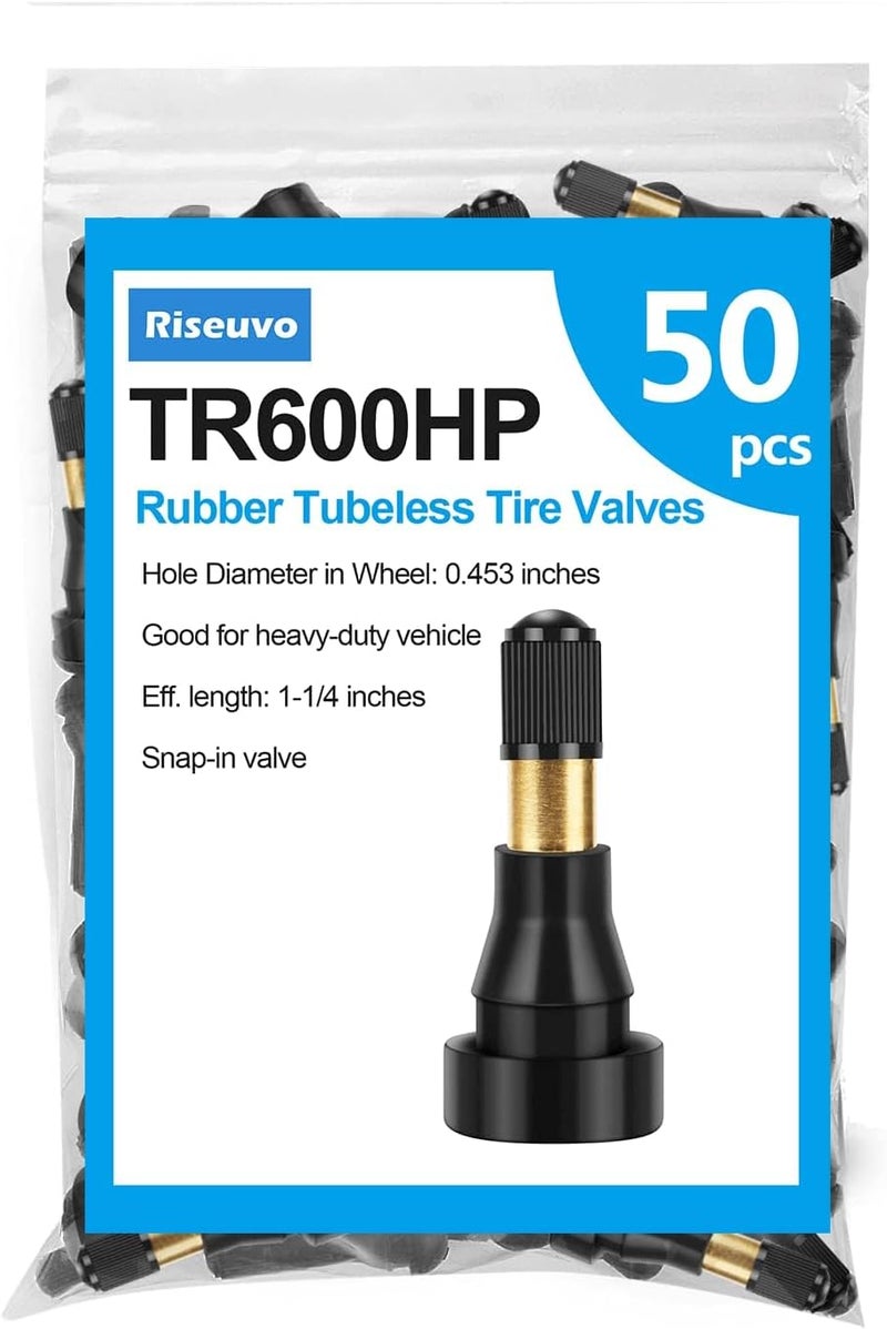 Riseuvo صمامات الإطارات غير الأنبوبية المطاطية Riseuvo TR600HP - عبوة 50 - Image 1