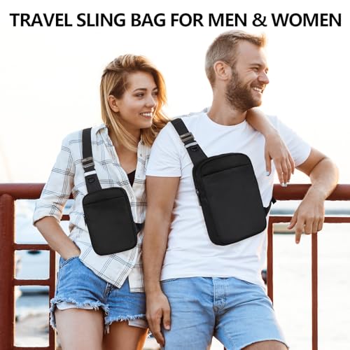 OSOCE Small Sling Bag for Men and Women with RFID Pocket, Anti Theft Crossbody Chest Bag Casual Travel Bag for Hiking,Black,Small - Image 3