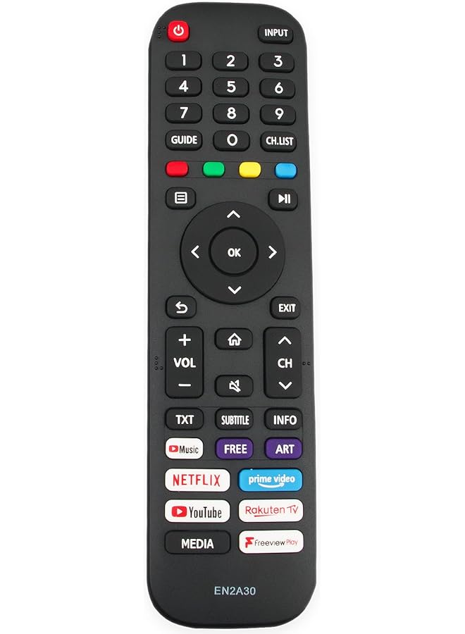 The Bros EN2A30 Replacement Remote Compatible with Hisense 4K Smart TV 55AE7400FTUK 50A7300FTUK 65AE7400FTUK 65A7500F 55A7300FTUK 65A7300FTUK 65A7500FTUK - Image 1