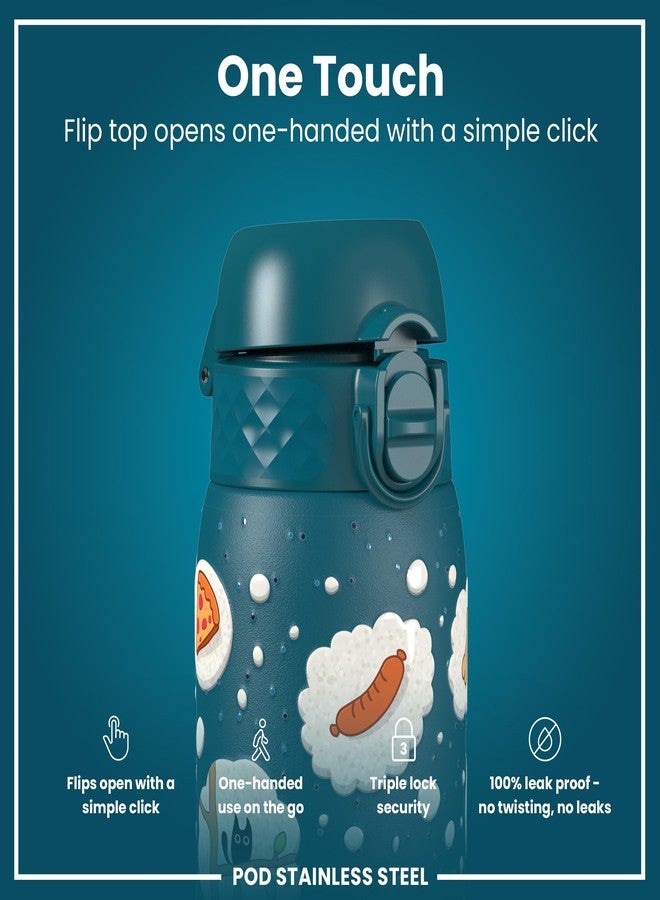 Ion8 Kids Water Bottle, Steel 400 ml/13 oz, Leak Proof, Easy to Open, Secure Lock, Dishwasher Safe, Flip Cover, Carry Handle, Easy Clean, Durable, Scratch Resistant, Raised Print, Dog Dreaming Design - Image 3