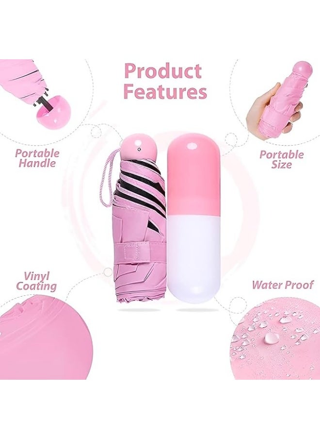 Plan A - Pocket Size Folding Travel Umbrella – Compact Lightweight Sun Rain Umbrella with UV Protection, Compact Capsule Design, Suitable for Kids, Women, Men, Windproof for Commuting and Daily Use - Image 1