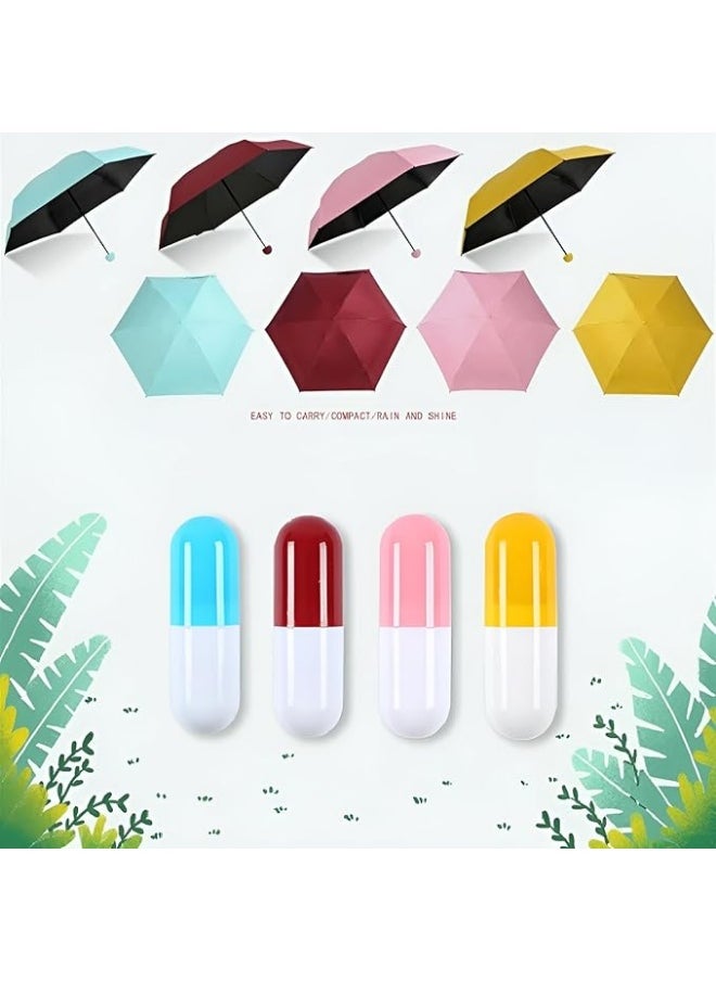 Plan A - Pocket Size Folding Travel Umbrella – Compact Lightweight Sun Rain Umbrella with UV Protection, Compact Capsule Design, Suitable for Kids, Women, Men, Windproof for Commuting and Daily Use - Image 1