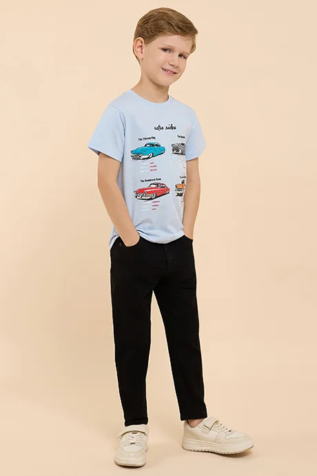 أر أند بي Solid Tapered Fit Jeans with Button Closure