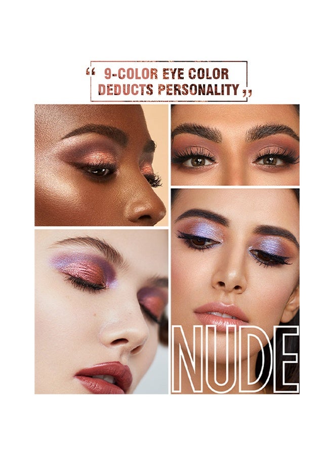 LANGMANNI 9 Shades of Eye Shadow Palettes Makeup Eye Shadow Palettes Pink Eye Shadow Wine Red Eye Shadow Waterproof Long Lasting Natural Mixing Pigment Makeup A - Image 4