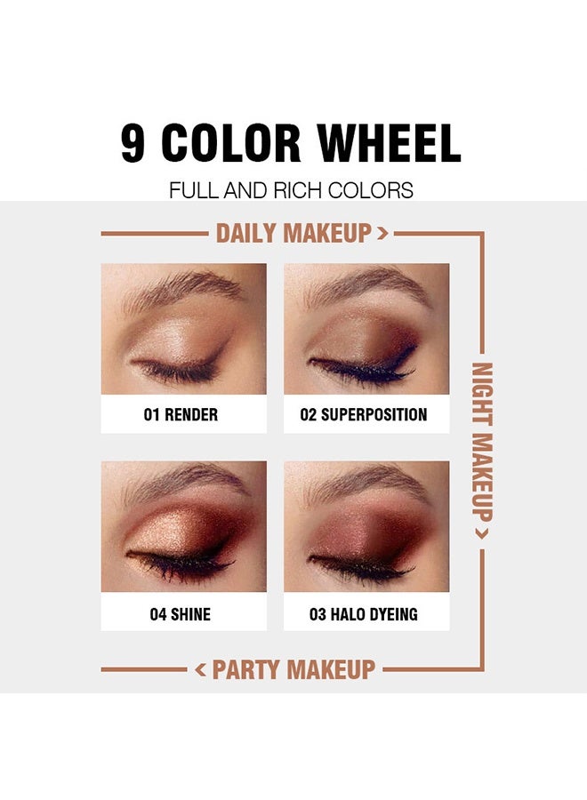 LANGMANNI 9 Shades of Eye Shadow Palettes Makeup Eye Shadow Palettes Pink Eye Shadow Wine Red Eye Shadow Waterproof Long Lasting Natural Mixing Pigment Makeup A - Image 5