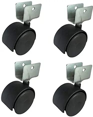 Vm decor U shap Castor Wheels for Office Chairs Furniture trolley cooler Black Set of 4 Pieces lock and without lock - Image 2