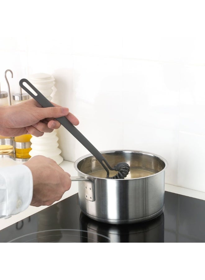 IKEA Hand Whisk. Kitchen whisk, heat-resistant up to 220°C, safe for non-stick pans, ergonomic and lightweight design, easy to clean and dishwasher safe - grey, 27 cm - Image 3