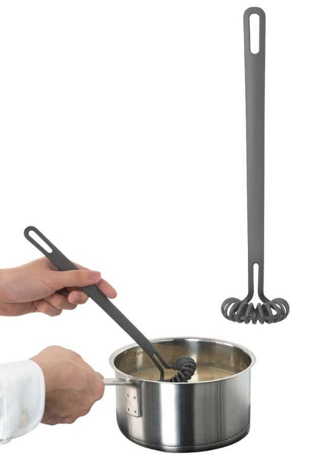 IKEA Hand Whisk. Kitchen whisk, heat-resistant up to 220°C, safe for non-stick pans, ergonomic and lightweight design, easy to clean and dishwasher safe - grey, 27 cm - Image 1