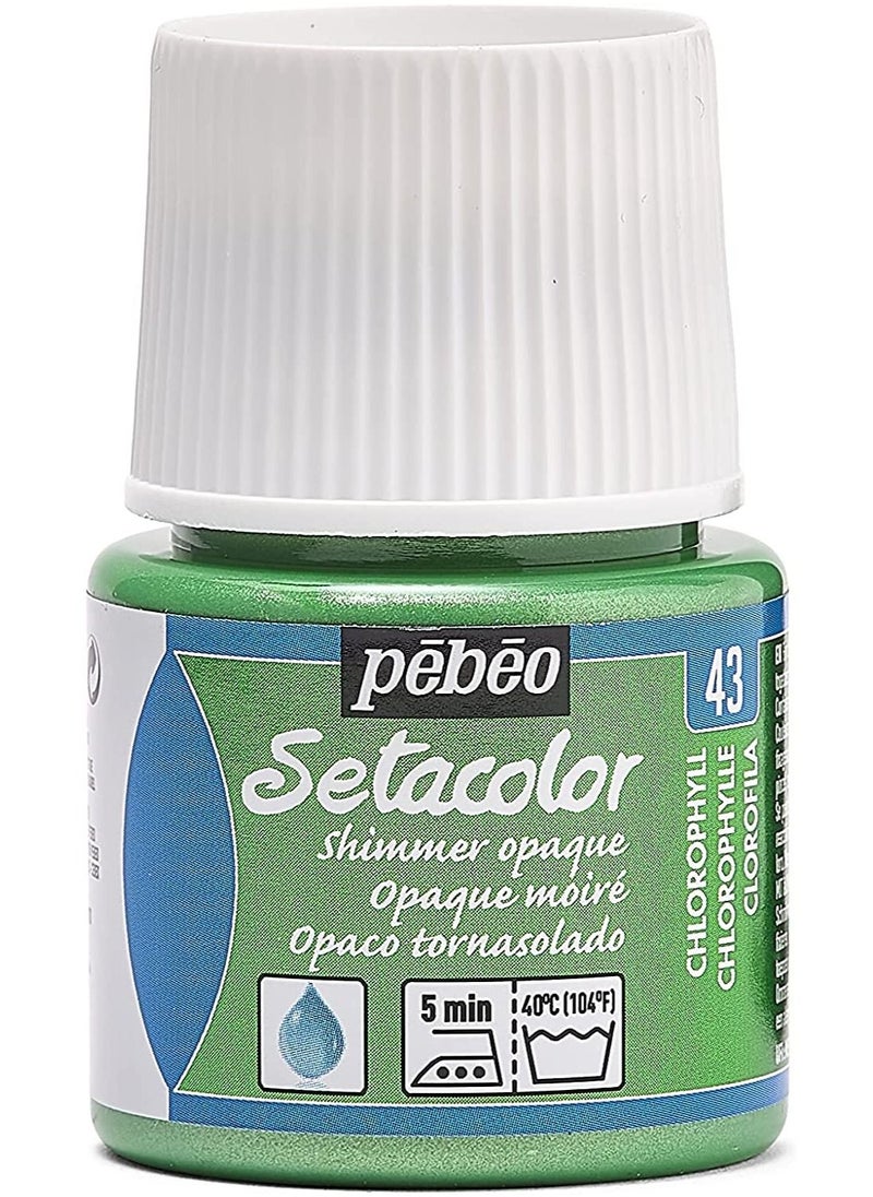 Pebeo - Pebeo Setacolor Opaque Fabric Paint 45 ml Shimmer Chlorophyll - Image 1