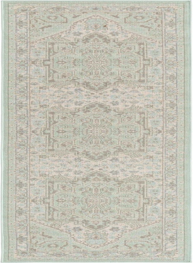 يونيك لوم سجادة منطقة من مجموعة ويتني من يونيك لوم - ميلانو (سجادة ممر 2 × 8 قدم، لون نعناعي/عاجي) - Image 2