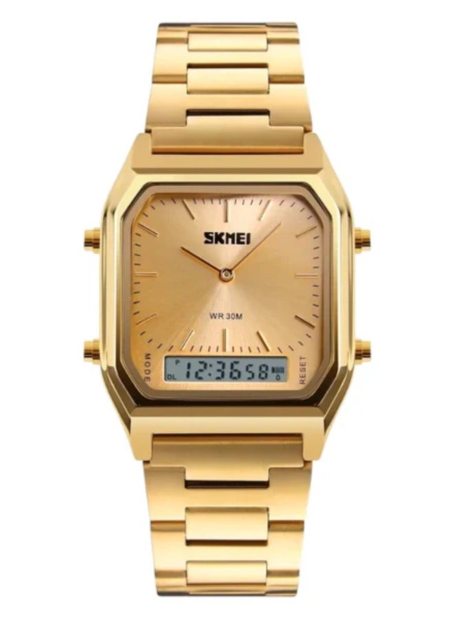 SKMEI SKMEI 1220 Stainless Steel Gold Wrist Watch - Image 1