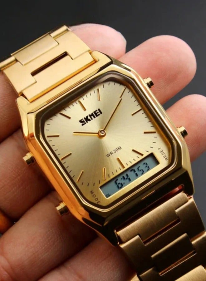SKMEI SKMEI 1220 Stainless Steel Gold Wrist Watch - Image 2