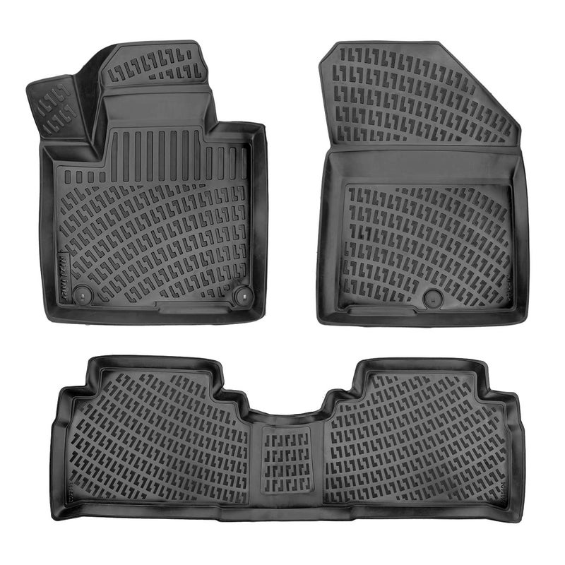 RizLiner Kia Sorento 20162020 Floor Mats 3D Custom Fit Compatible with Kia Sorento Rubber Car Mats Laser Measured 1st 2nd Row Floor Liners All Weather Waterproof Odorless NonSlip Front Rear