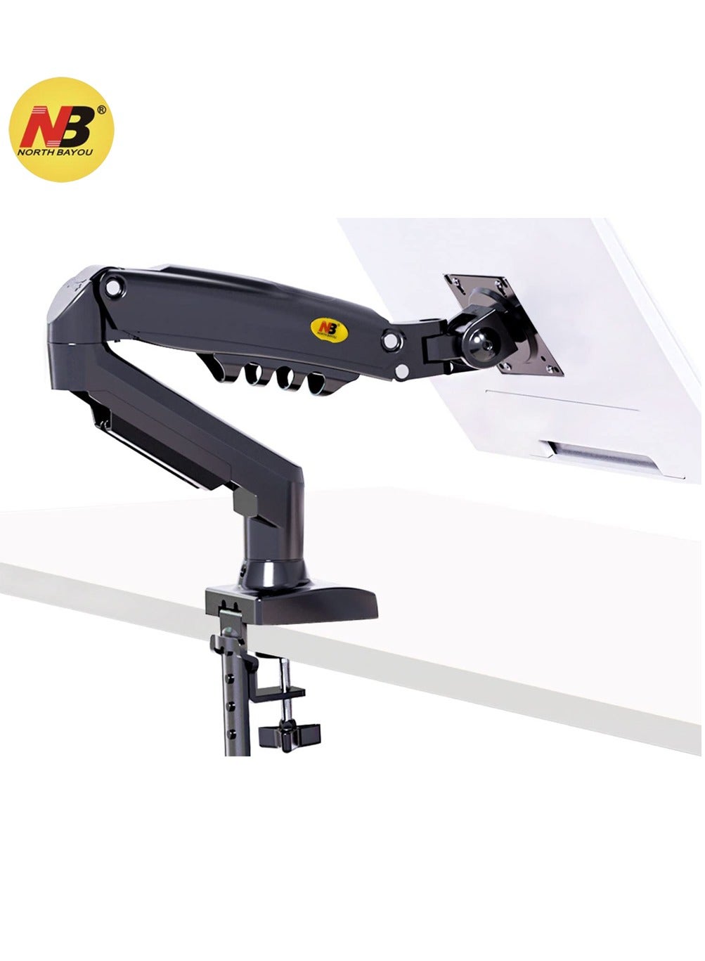 NB NORTH BAYOU Monitor Arm Desk Mount with Gas Spring and Full Motion Articulating Height Adjustable Fits 17 21 22 23 24 27 30 Inch VESA Computer Screen