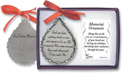 Cathedral Art God Saw Him Getting Tired Teardrop Memorial Ornament, 5" by 3 3/4" (CO514) - Image 5