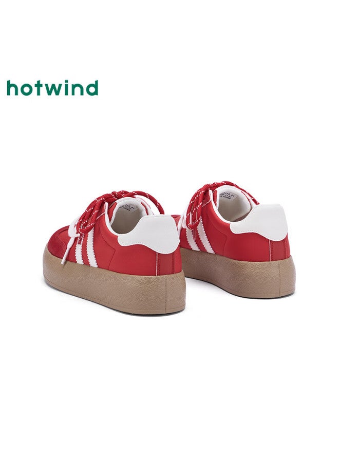 Hotwind Mall Same Style Classic Retro German Training Shoes, Versatile Commuter Women's Sneakers, Breathable Comfortable Thick-soled Skateboard Shoes, White Casual Shoes - Image 2
