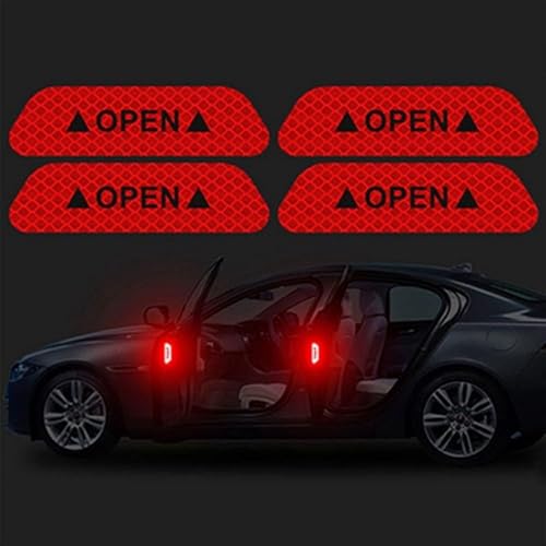 Careflection Car Door Reflective Warning Sticker Large Red - Image 5