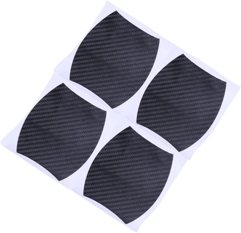 Black Car Door Handle Scratch Protector Film 4 Pack Carbon Fiber Pattern Paint Protection Stickers - Image 1
