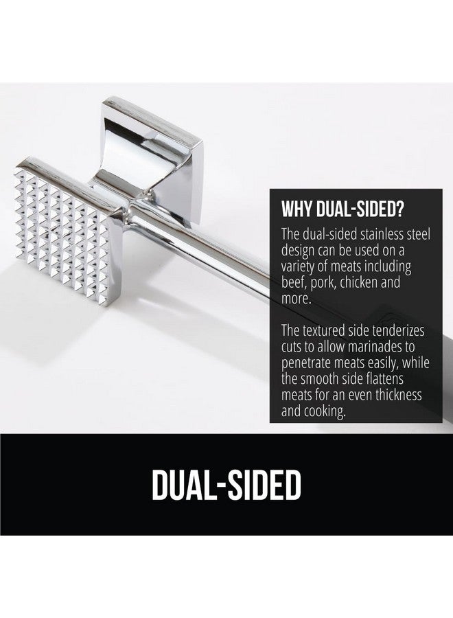 غوريلا جريب مطرقة لحم مزدوجة الجوانب حاصلة على براءة اختراع من GORILLA GRIP، مطرقة مطبخ شديدة التحمل بمقبض ناعم، جانب مدبب لتطرية الطعام وتنعيمه، وتعظيم نكهة الطعام، مطرقة دجاج تجارية، لون أسود - Image 5
