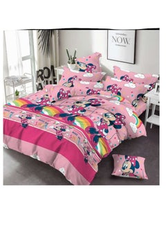 BAIG New Cartoon characters Single Size Comforter Bedding Set, Anime Cartoon Bed kids Fixed Duvet set 4pcs 