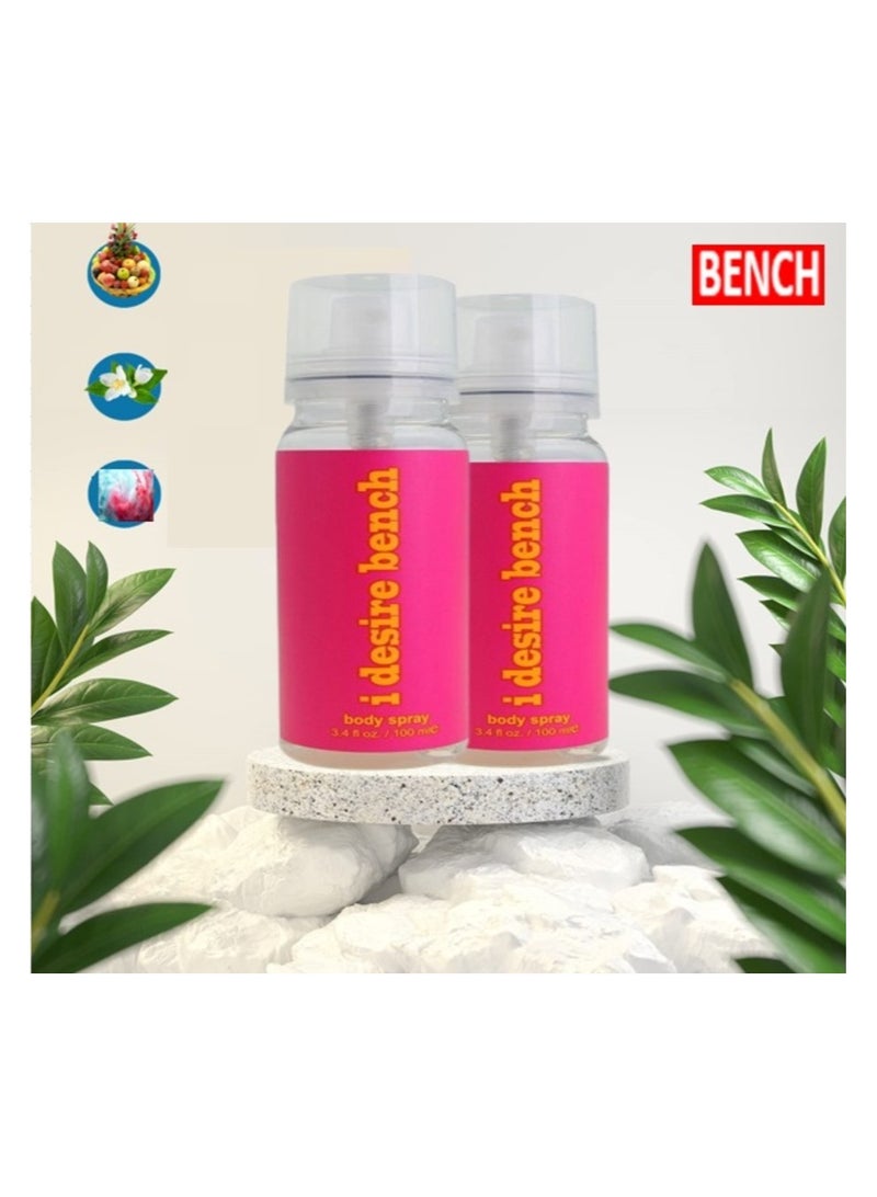 Bench I Desire Body Spray, 100 ml (Pack of 2) - Image 3