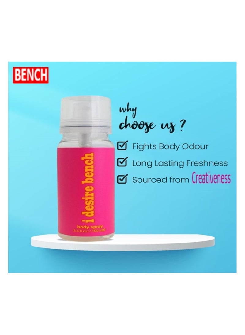 Bench I Desire Body Spray, 100 ml (Pack of 2) - Image 2