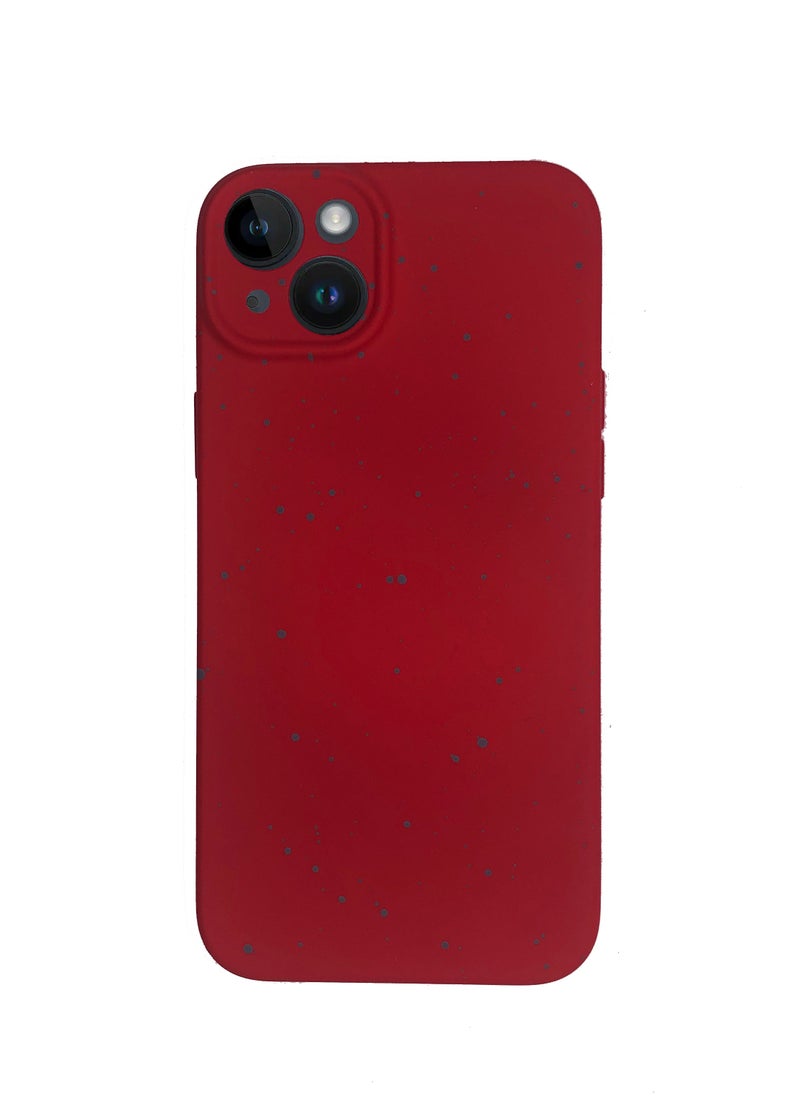 LEEKA - iPhone 14 Plus New Dotted Design Glow Feel PKK Silicone Case for iPhone 14 Plus Red - Image 1