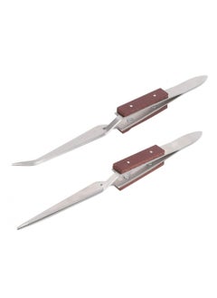 Alissa Jewelry Lock Tweezers, Non-Slip Welding Tweezer, Stable Wood Material Jewelry Repair Shop for Fixed Products Home DIY Accessories  - Image 1