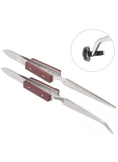 Alissa Jewelry Lock Tweezers, Non-Slip Welding Tweezer, Stable Wood Material Jewelry Repair Shop for Fixed Products Home DIY Accessories  - Image 2