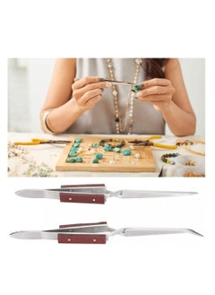 Alissa Jewelry Lock Tweezers, Non-Slip Welding Tweezer, Stable Wood Material Jewelry Repair Shop for Fixed Products Home DIY Accessories  - Image 3