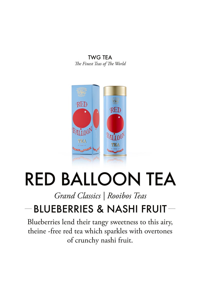 تي دبليو جاي تي شاي ريد بالون (إصدار محدود)، مزيج شاي رويبوس بأوراق سائبة في علبة شاي هوت كوتور، هدية، 100 غرام - Image 3