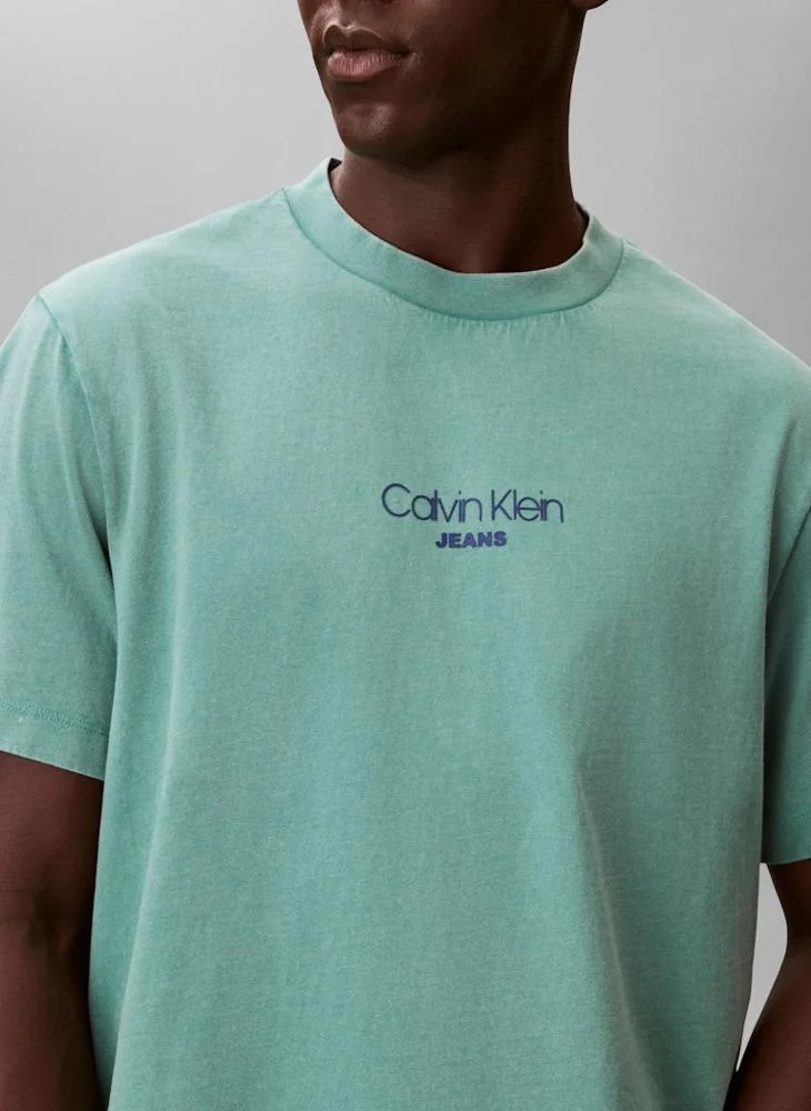 Calvin Klein Jeans  Acid Wash Crew Neck T-Shirt for Men | Best Price UAE