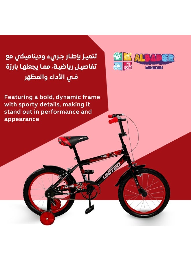 AL BADER Kids Bicycle 16 Inch, Sport Style Children Bike with Air Tires, Removable Training Wheels for Balance Learning, Heavy Duty Steel Frame, Safe Hand Brake, Adjustable Comfortable Seat, Perfect Kids Bike for Boys and Girls(Red) - Image 5