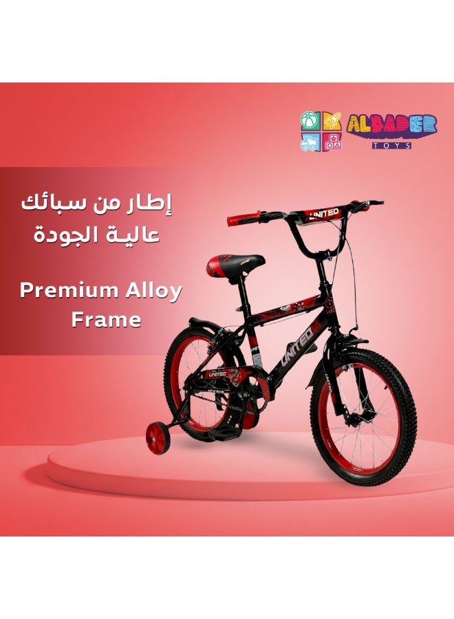 AL BADER Kids Bicycle 16 Inch, Sport Style Children Bike with Air Tires, Removable Training Wheels for Balance Learning, Heavy Duty Steel Frame, Safe Hand Brake, Adjustable Comfortable Seat, Perfect Kids Bike for Boys and Girls(Red) - Image 4