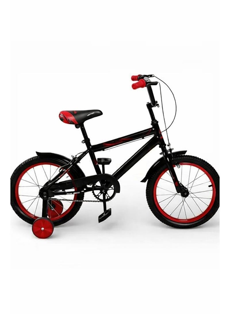 AL BADER Kids Bicycle 16 Inch, Sport Style Children Bike with Air Tires, Removable Training Wheels for Balance Learning, Heavy Duty Steel Frame, Safe Hand Brake, Adjustable Comfortable Seat, Perfect Kids Bike for Boys and Girls(Red) - Image 1