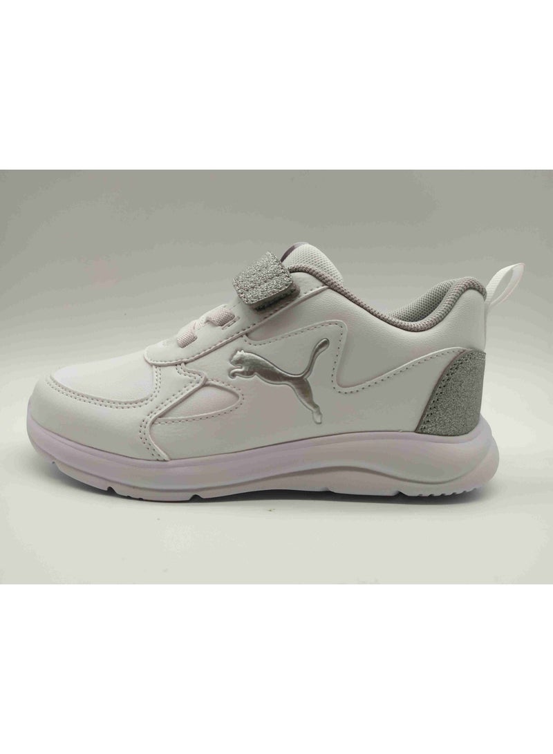PUMA Fun Racer Kids Unisex White Grey Sneakers - Image 1